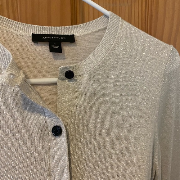 Ann Taylor Sparkly Silver Cardigan - Size S - Picture 4 of 8
